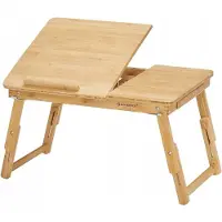 Songmics Säädettävä Bamboo Laptop -pöytä laatikolla