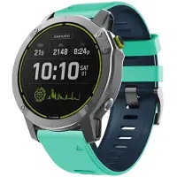 CaseOnline Twin Sport Rannekoru Garmin Fenix 7 - Siniharmaa