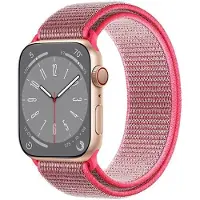 CaseOnline Nailon Rannekoru Apple Watch 8 (45mm) - Hot pink