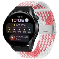 CaseOnline Punottu elastinen rannekoru Huawei Watch 3 (46mm) - pinkwhite