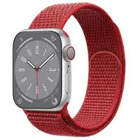 CaseOnline Nailon Rannekoru Apple Watch 8 (45mm) - Punainen