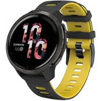 CaseOnline Twin Sport Rannekoru Garmin Venu - Musta/keltainen