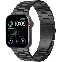 CaseOnline Rannekoru ruostumatonta terästä Apple Watch SE 2022 (44mm) - musta