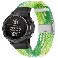 CaseOnline Punottu elastinen rannekoru Garmin Fenix 5 - gradientgreen