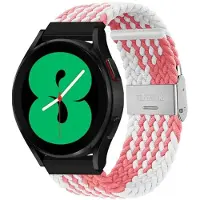 CaseOnline Punottu elastinen rannekoru Samsung Galaxy Watch 4 (44mm) - pinkwhite