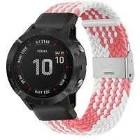 CaseOnline Punottu elastinen rannekoru Garmin Fenix 6X - pinkwhite