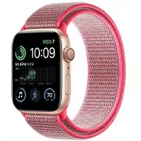 CaseOnline Nailon Rannekoru Apple Watch SE 2022 (44mm) - Hot pink
