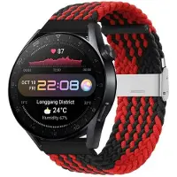 CaseOnline Punottu elastinen rannekoru Huawei Watch 3 Pro (48mm) - Punainen/Musta