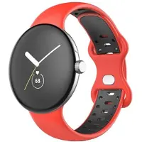CaseOnline Twin Sport ranneke Google Pixel Watch (41mm) - Punamusta