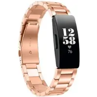 CaseOnline Rannekoru ruostumatonta terästä Fitbit Inspire 3 - Ruusu