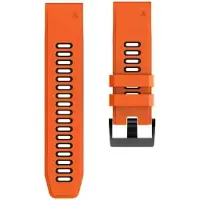 CaseOnline Twin kellon ranneke Garmin Instinct 3 (50mm) - Oranssi/musta