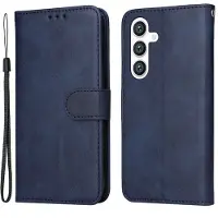SKALO Samsung S24 PU-nahkainen Lompakkokotelo - Sininen