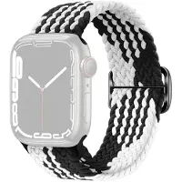 SKALO Punottu -ranneke Apple Watch Series 4-6 40mm - Valkoinen-Musta