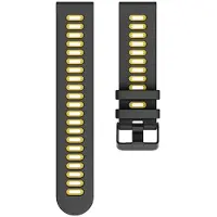 CaseOnline Twin kellon ranneke Amazfit Stratos 3 - Musta/keltainen