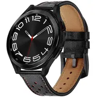 CaseOnline Nahkainen kellon ranneke Samsung Galaxy Watch 6 Classic (43mm) - Musta