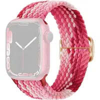 SKALO Punottu -ranneke Apple Watch Series 4-6 44mm - Pinkki-Punainen