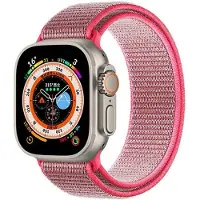 CaseOnline Nailon kellon renneke Apple Watch Ultra 2 (49mm) - Hot pink