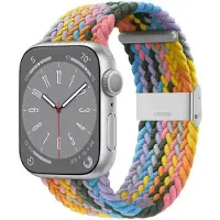 CaseOnline Punottu kellon renneke Apple Watch 9 (45mm) - Light Rainbow
