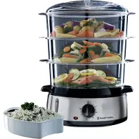 Russell Hobbs - 19270-56 - Höyrynkeitin - Kapasiteetti 9L - 3 höyrykoria - Ajastin jopa 60min - Lisävarusteet mukana - 800W