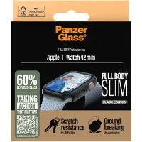 PanzerGlass Apple Watch Series 10 42 mm Snappie koko laitteen suojaava ohut suojakuori, musta