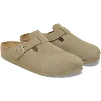 Birkenstock for woman. 1025844 Leather Boston Clogs (Narrow Fit) pistachio green (37), Flat, None, Casual