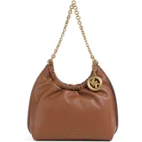 Michael Kors for woman. 32S6A50C6L Brown ruffled bag (OSFA), Casual, Leather