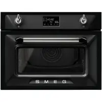 Smeg SO4902M1N Yhdistelmämikroaaltouuni 40 litraa, musta