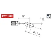 TRW varioflex ii banjoliitin ø11 mm, 20°, hopea/alumiini (mv11b20a)