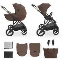 Kinderkraft Prime 3 2-in-1 Yhdistelmävaunut, Velvet Mocca