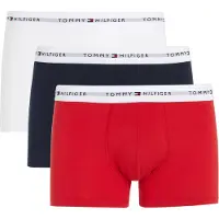 Tommy Hilfiger Underwear Bokserishortsit 'Essential' marine / vaaleanharmaa / punainen / valkoinen