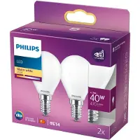 Philips Classic 40W P45 E14 LED-lamppu, himmeä, 2 kpl