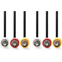 Nedis CVGP24300BK100 3x RCA uros-3x RCA uros 10.0 m Komposiittivideokaapeli