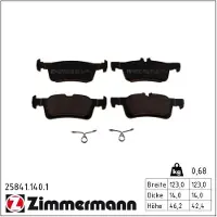 ZIMMERMANN Jarrupalasarja (4kpl), levyjarru 25841.140.1