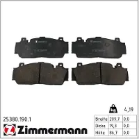 ZIMMERMANN Jarrupalasarja (4kpl), levyjarru 25380.190.1