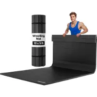 Vevor 3x1.5m painimatto, taistelulajien paksu matto kotiharjoitteluun, vedenpitävä PVC-rullattava harjoitusmatto voimisteluun, tatami, jiu jitsu bjj mma judo, nyrkkeily, musta