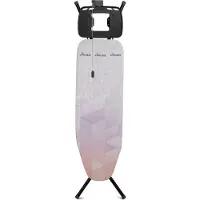Vileda DIAMOND M plus black ironing board with iron support 120x38 cm, height adjustable 77-97 cm and thick 8 mm foam padding and titanium coating res (173244)