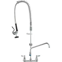 Vevor -keittiöhana esipesuruiskulla, korkeus 91,4 cm, keskiosa 20,3 cm, kääntyvä juoksuputki 30,5 cm, seinään kiinnitettävä keittiön pesuallashana, messinkirakenne alasvedettävällä suihkulla, 1/2/3-lok
