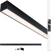 Paulmann LED-valolista Linion, musta, 100 cm, 3 000 K himmennettävä, Musta, Olohuone/ruokailutila, Alumiini, Moderni