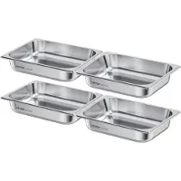 Vevor ruostumattomasta teräksestä valmistettu höyrypannu, 1/2 kokoa x 63,5 mm syvä, 3,8 litran pöytähöyrypannu, hilloa estävä ravintolatarvikkeiden uudelleenkäytettävä ruostumaton tarjoiluastiasto kot