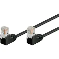 Goobay Patch-kaapeli CAT 5e, 2x 90° kulma, U/UTP, musta, 10 m
