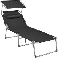 Songmics Auringonvartiointuoli, GCB22GYV1, 210x73x35 cm, musta