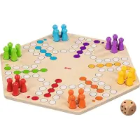 Sonstige Verlage Wooden Ludo Game 6 Players