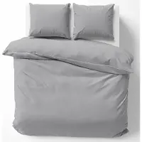 Detexpol Pure puuvilla Makosatin vuodevaatteet 220x200 vaaleanharmaa Premium