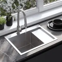 REA Fin BRUSH NICKEL musta teräsallas