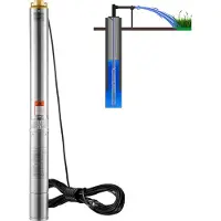 Vevor syväkaivopumppu, 1100 W 230 V 50 Hz, 7,1 m³/h maksimivirtaus, 105 m maksiminostokorkeus ja 19,4 m sähköjohto, ruostumattomasta teräksestä valmistetut vesipumput teolliseen kasteluun ja kotikäytt