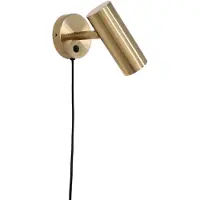 House Nordic Nida - Lamp, Brass, 190 Cm Fabric Cord - Gold - 22X10X15CM