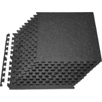 Vevor -palapeliharjoitusmatto, 12 kpl kuntoiluvälinemattoja, 610 x 610 x 14 mm, tiheä EVA-vaahtomattosetti, lukittuvat pehmeät kumilaatat, suojaava lattiapehmuste valkoisilla pisteillä kotikuntosaliin