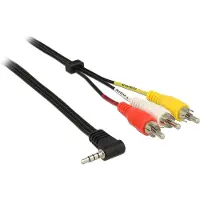 DeLOCK 84724, 3.5mm, Uros, 3 x RCA, Uros, 1,5 m, Musta