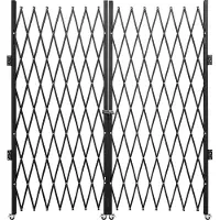Vevor Kaksinkertainen taittuva turvaportti, 382 × 214 cm (L × K) L Taittuva oviportti, Teräksinen harmonikka-turvaportti, Joustava laajeneva turvaportti, 360° kääntyvä barrikadiportti, Saksiportti tai