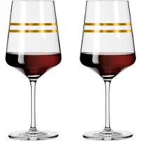 Ritzenhoff Celebration Deluxe Punaviinilasit Stripes 2 Kpl:n Pakkaus 54 Cl - Viinilasit Kristallilasi Kirkas - 6141001